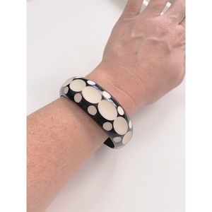 Black and Cream Wooden Bracelet